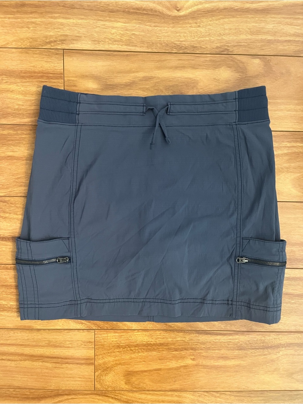 Athleta Slate Blue Ribbed Waist Athletic Skort
